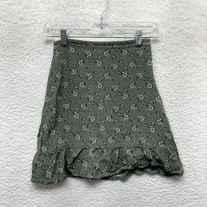 Gap A-Line Skirt Girls 10 L Large Green Ditsy Floral Peasant Cottagecore